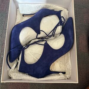 Ivanka Trump Blue Suede Lace up heels